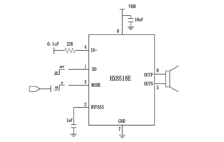 HX8518E典型应用电路图