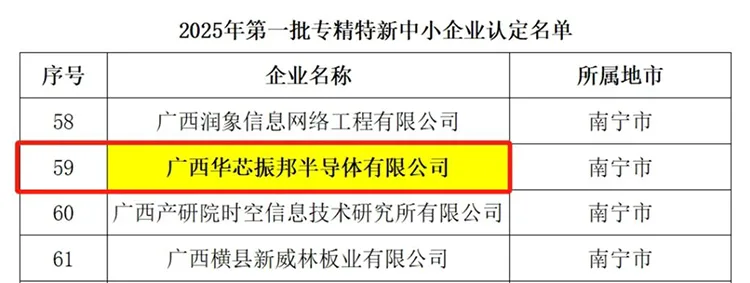 2025年第一批专精特新中小企业认定名单