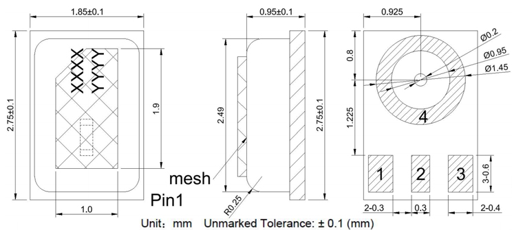 MEMS开关麦MS2202AA-M05机械规格