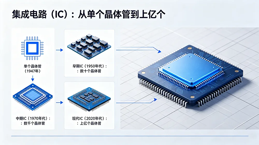 集成电路(IC):从单个晶体管到上亿个