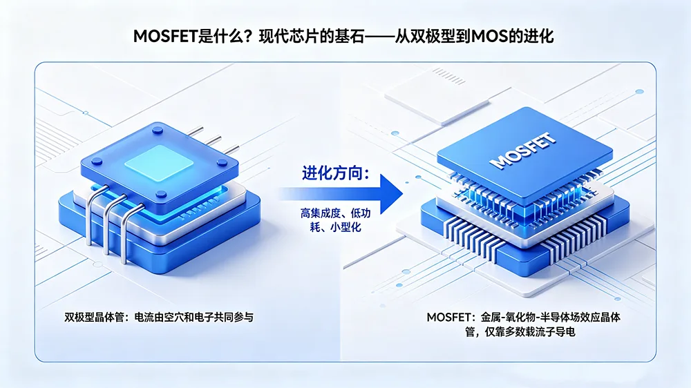 MOSFET是什么?现代芯片的基石——从双极型到MOS的进化