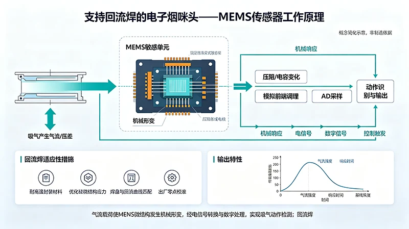 支持回流焊的电子烟咪头——MEMS传感器的工作原理是什么？