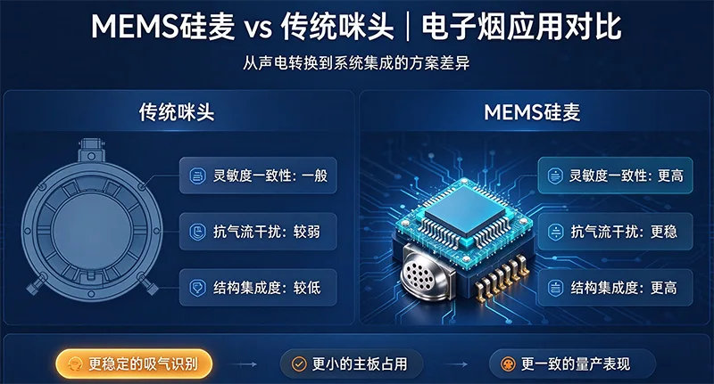 MEMS硅麦vs传统咪头 | 电子烟应用对比